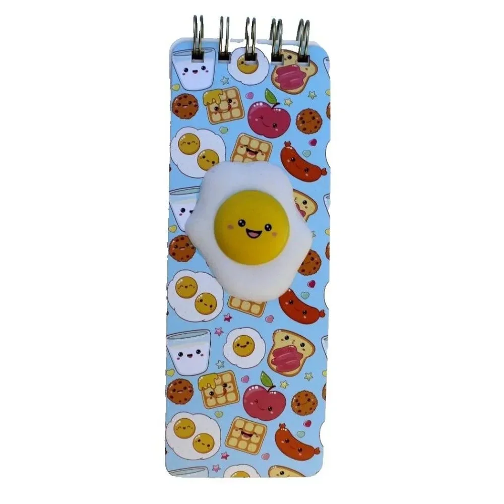 New Blue Long Lined Ocs Designs Spiral Notebook W/ Squishy Egg Gift Birthday